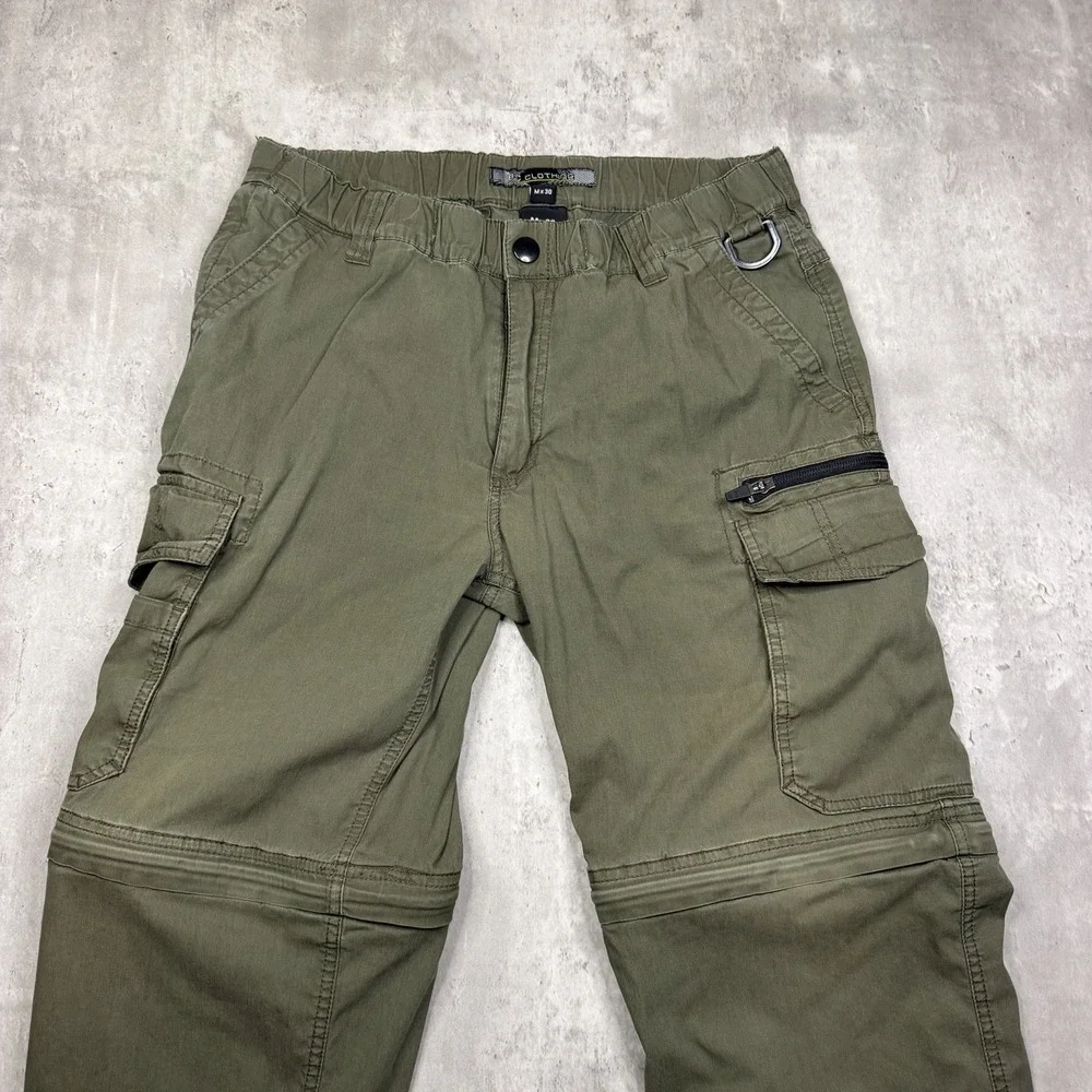 BC Clothing Men's Convertible Cargo Hiking Pants Shorts Olive Green Sz Mx30